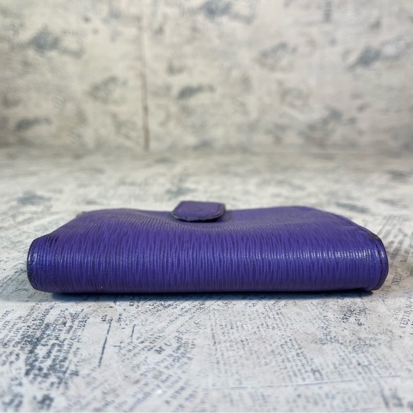 Nina Ricci Purple Leather Fold  Wallet Made in Italy - Picture 5 of 12